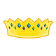 Gold Crown with blue, green, and purple jewels