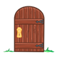 Large Wooden Door with hinges and handle