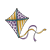 Purple and Yellow Kite Color PNG