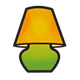 Green Lamp with orange shade