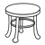 Round End Table Line PNG