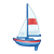 Blue and Red Sailboat Color PNG