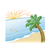 Tropical Beach Scene Color PDF