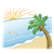 Tropical Beach Scene Color PNG