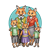 Red Fox Family Color PNG