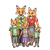 Red Fox Family Color PNG