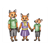 Red Fox Family Color PDF