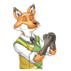 Father Fox chewing