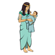 Pharaoh's Daughter holding baby Moses