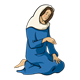 Mary kneeling 