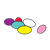 Six Coated Candy Pieces Color PNG