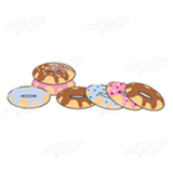 Seven Frosted Doughnuts