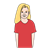 Girl in Red Shirt Color PNG