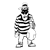 Robber with Loot Line PNG