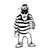 Robber in Striped Shirt Line PDF