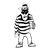 Robber in Striped Shirt Line PNG