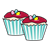 Two Vanilla Cupcakes Color PNG