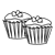 Two Vanilla Cupcakes Line PNG