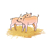 Two Pigs in Hay Color PNG