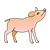 Pig Stretching Color PNG