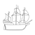 Old-Fashioned Ship Line PNG