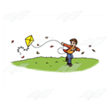 Boy Running with Kite