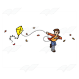 Boy Running with Kite