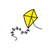 Yellow Kite on a String Color PDF
