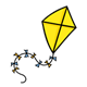 Yellow Kite with bows on tail