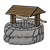 Stone Well with Roof Color PNG