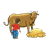Milking a Cow Color PNG