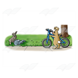 Bunny with a Bicycle