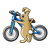 Bunny with a Bicycle Color PNG