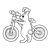 Bunny with a Bicycle Line PNG