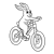 Bunny Riding a Bicycle Line PNG