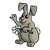 Waving Bunny with Flower Color PNG