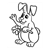 Waving Bunny with Flower Line PDF