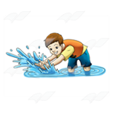 Boy Splashing in the Water