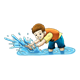 Boy Splashing in the Water 