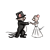Mice Getting Married Color PNG