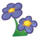 Purple Flowers two, on stems
