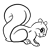 Gray Squirrel Line PNG