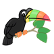 Toucan with colorful beak