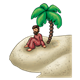 Jonah under a palm tree
