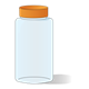 Empty Glass Jar with orange lid