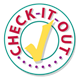 Red 'Check-It-Out' with a yellow check mark