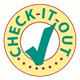 Teal 'Check-It-Out' with a teal check mark