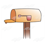 Empty Orange Mailbox