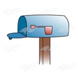 Empty Blue Mailbox