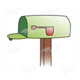 Empty Green Mailbox